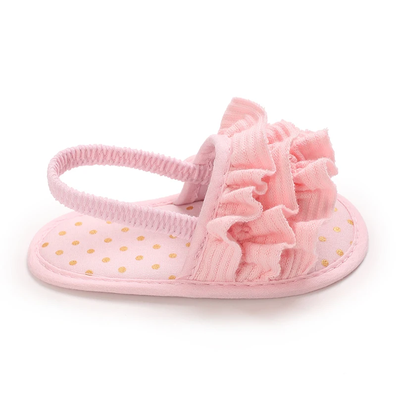 Summer New Baby Shoes Cute Girl Ruffle Edge Princess Sandals Comfortable and Lightweight Baby Walking Shoes