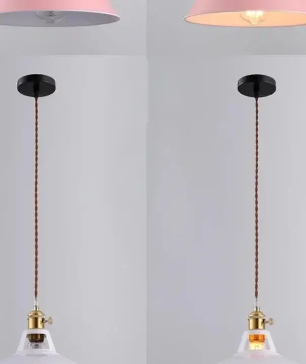 Modern LED Pendant Lights Multicolour Dining-room Restaurant Lamp Switch Pendant  Lamps Twisted Wire Home Decration Lighting E27