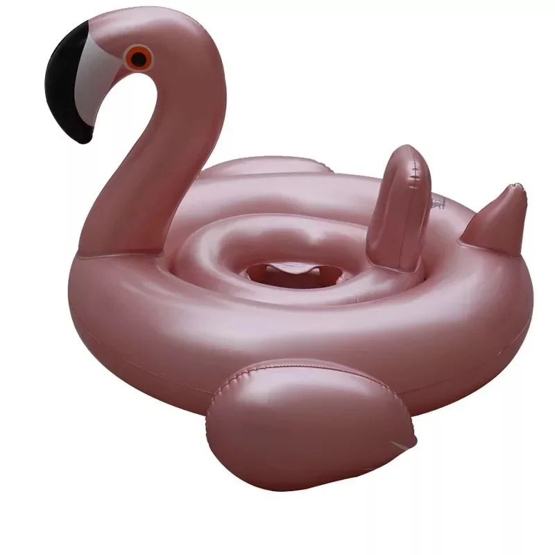 Flotador de flamenco circular para bebé, accesorios de piscina inflables, anillo de natación, asiento de unicornio para niños, juguetes de agua de