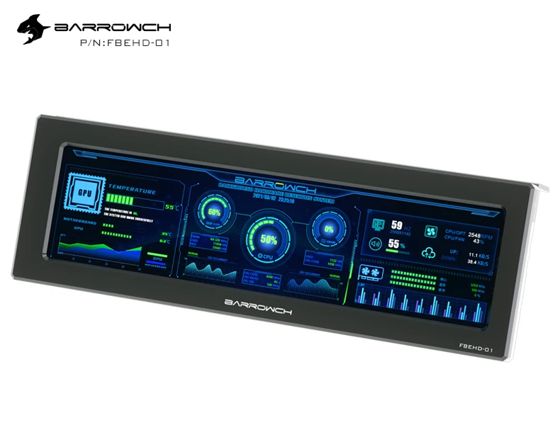 Barrowch FBEHD-01 External Expansion Display 8.8 Inch High Resolution LCD Screen For PC CPU AIDA64 Hardware Temperature Monitor