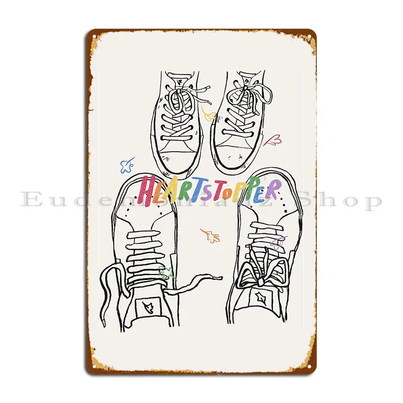 Heartstopper Nick And Charlie Shoes Metal Plaque Poster Printed Plaques Design Garage Rusty Tin Sign Poster