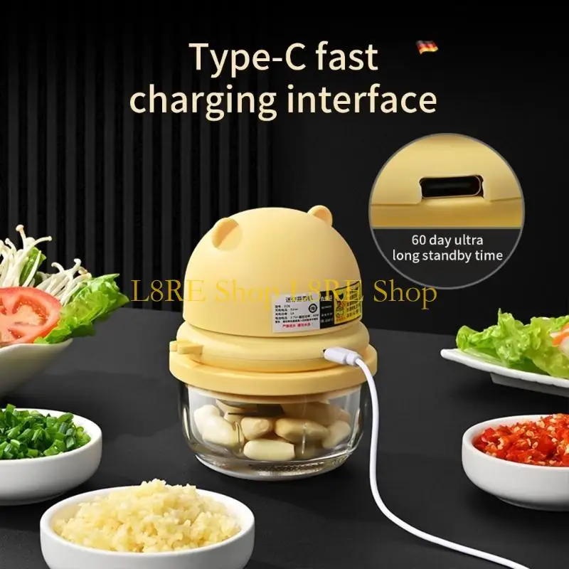 L8RE كفاءة 2 شفرة مصغرة الأطعمة المروحية USB قاطع الخضار الكهربائية قابلة للشحن