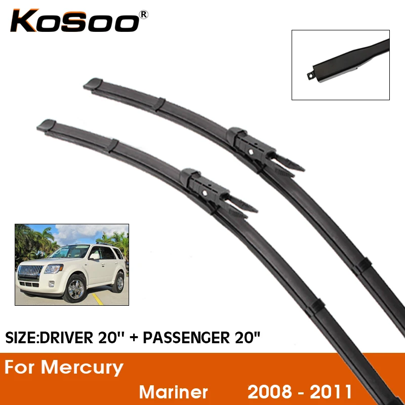 

Car Wiper Blade For Mercury Mariner 2008-2011 Windshield Rubber Silicon Refill Front Window Wiper 20"+20" LHD RHD Accessories