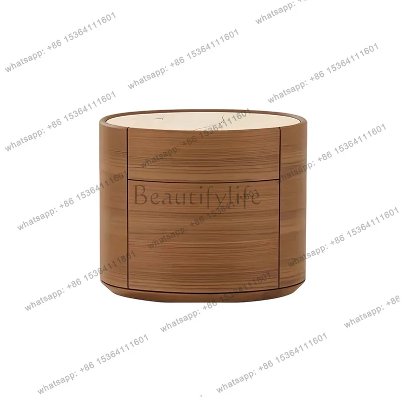Italian minimalist saddle leather bedside table minimalist style bedroom bedside table solid wood