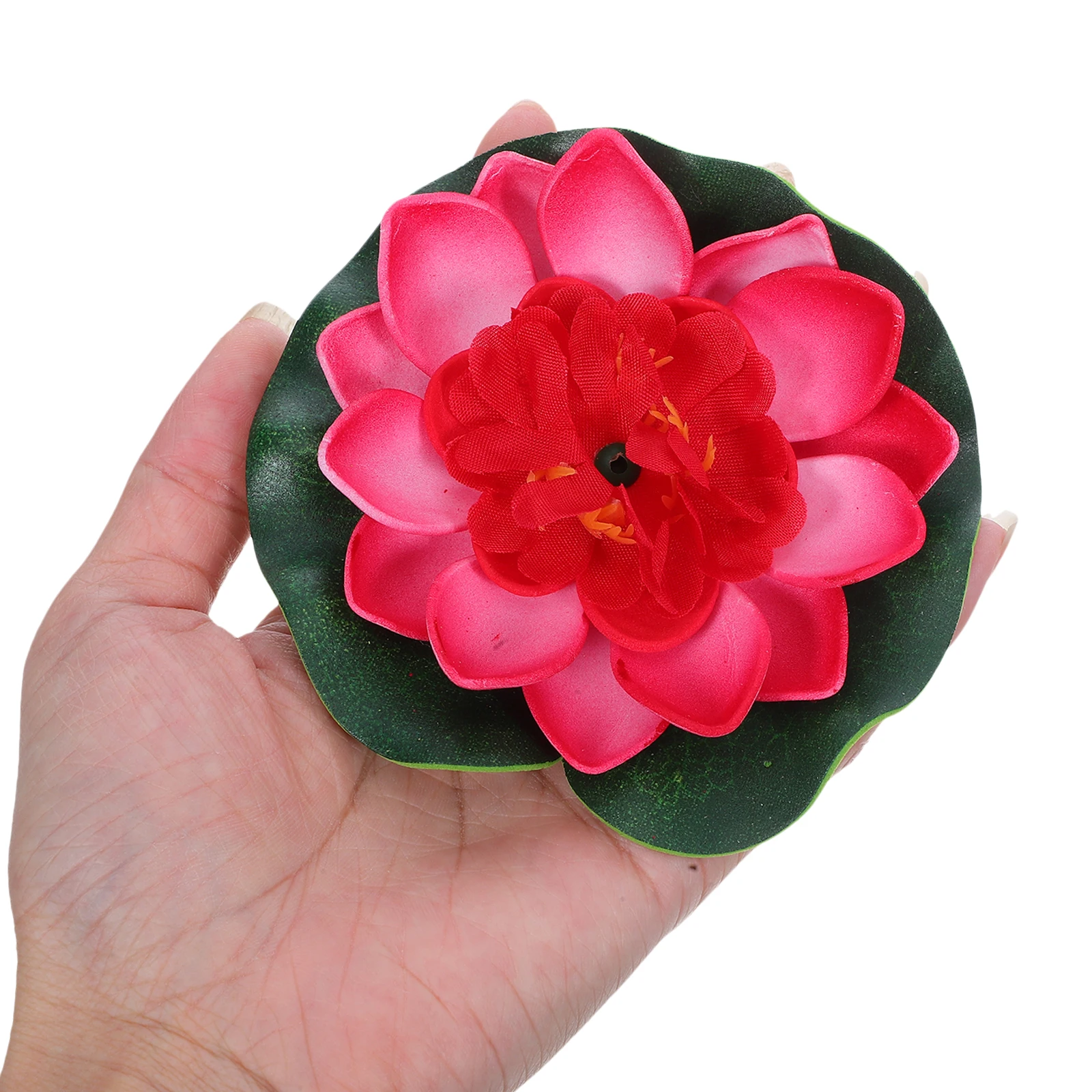 

5Pcs Artificial Lotus Floating Water Lily Eva 10cm Pond Decor Premium Material for Home Garden Patio Red Yellow Pink