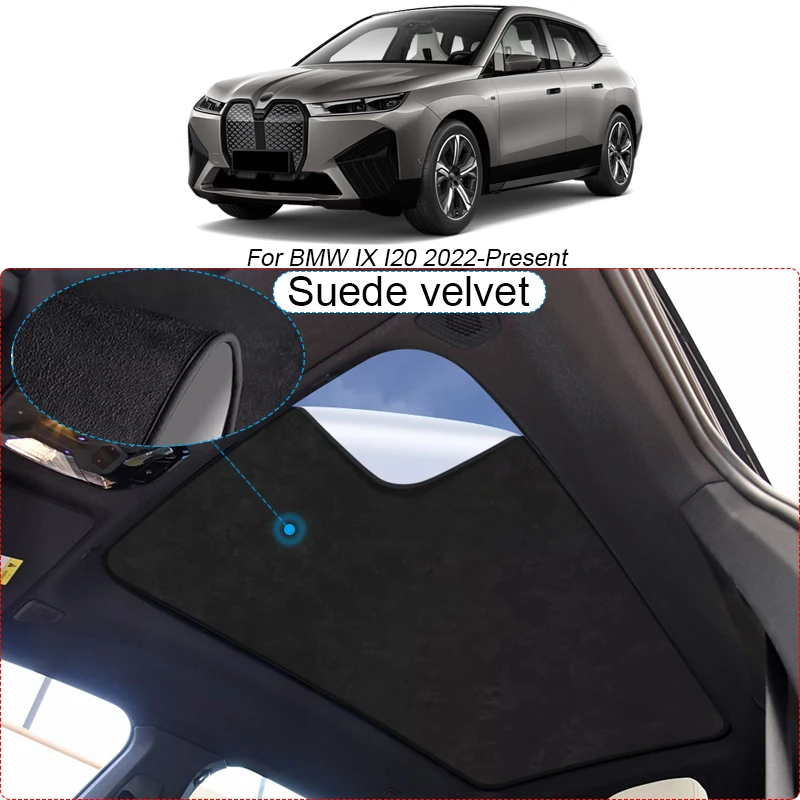 

Car Suede Fabric Electrostatic Adsorption Sunroof Sunshade Heat Insulation Auto Accessory For BMW IX I20 2022-Present