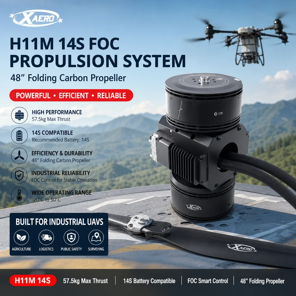 XAERO H11M 14S FOC Propulsion System 48 inch 48175 Folding Carbon Propeller