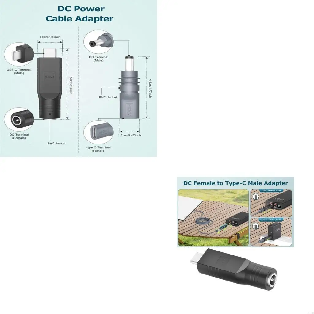

DC5521 to USB C Adapter for Mini Satellite Dish 20V Input Type C PD100W