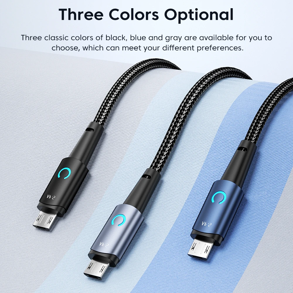 Toocki Micro USB Cable 2.4A Fast Charging For Samsung Xiaomi Redmi Android Mobile Phone USB Micro Cable Charger Data Cord Wire