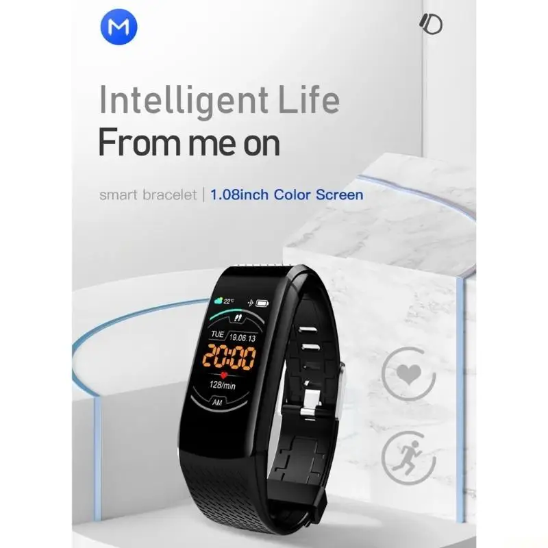 B03F Wristband with Step Counting Message Notification Blood Pressure Heart Rate Sleeping Monitoring for Adults Teens