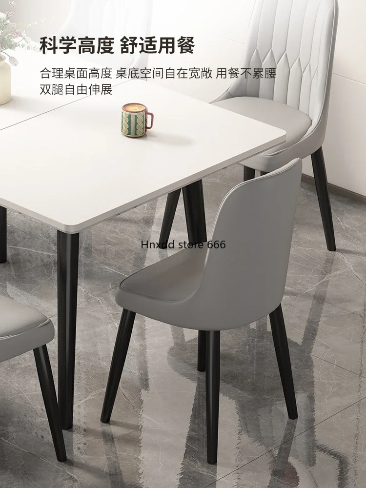 Foldable retractable rock slab solid wood dining table and chair combination