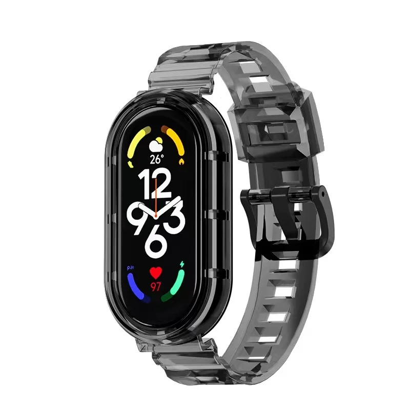 For Mi Band 8 Strap For Mi Band 3 4 5 6 7 8 Strap Transparent Glacier Edition Silicone Watch band Bracelet Sports Wrist