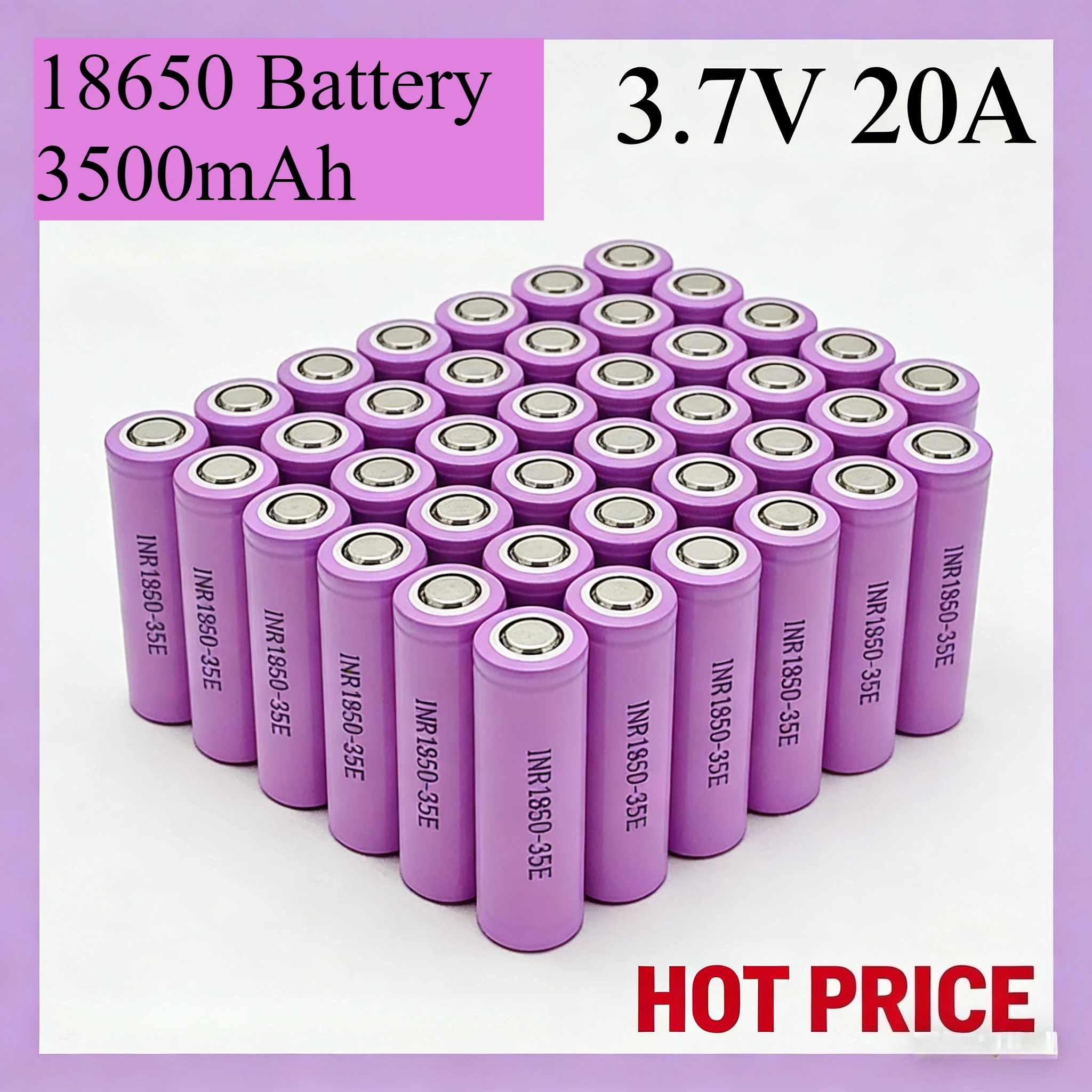 18650 Batterie 18650 3500mAh 3.7V 25A 18650 Lithium - Ion De Haute Puissance D’origine, Outil Electrique 35E INR