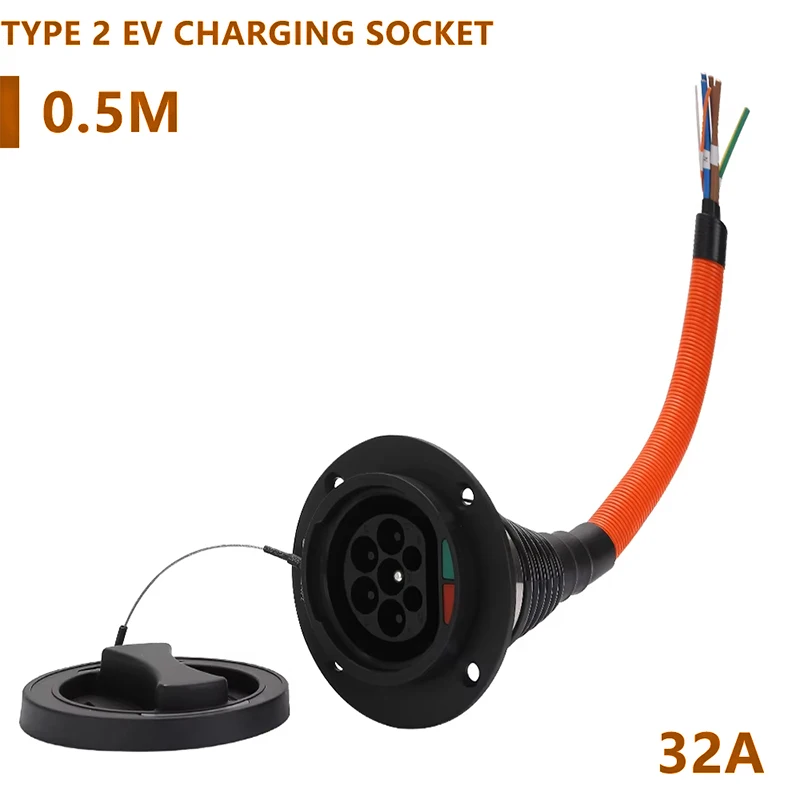 WUFEN-Chargeur de voiture électrique, prise mâle EV, type 2, entrée latérale, prise IEC 250, 16A, 32A, 380V-62196 V