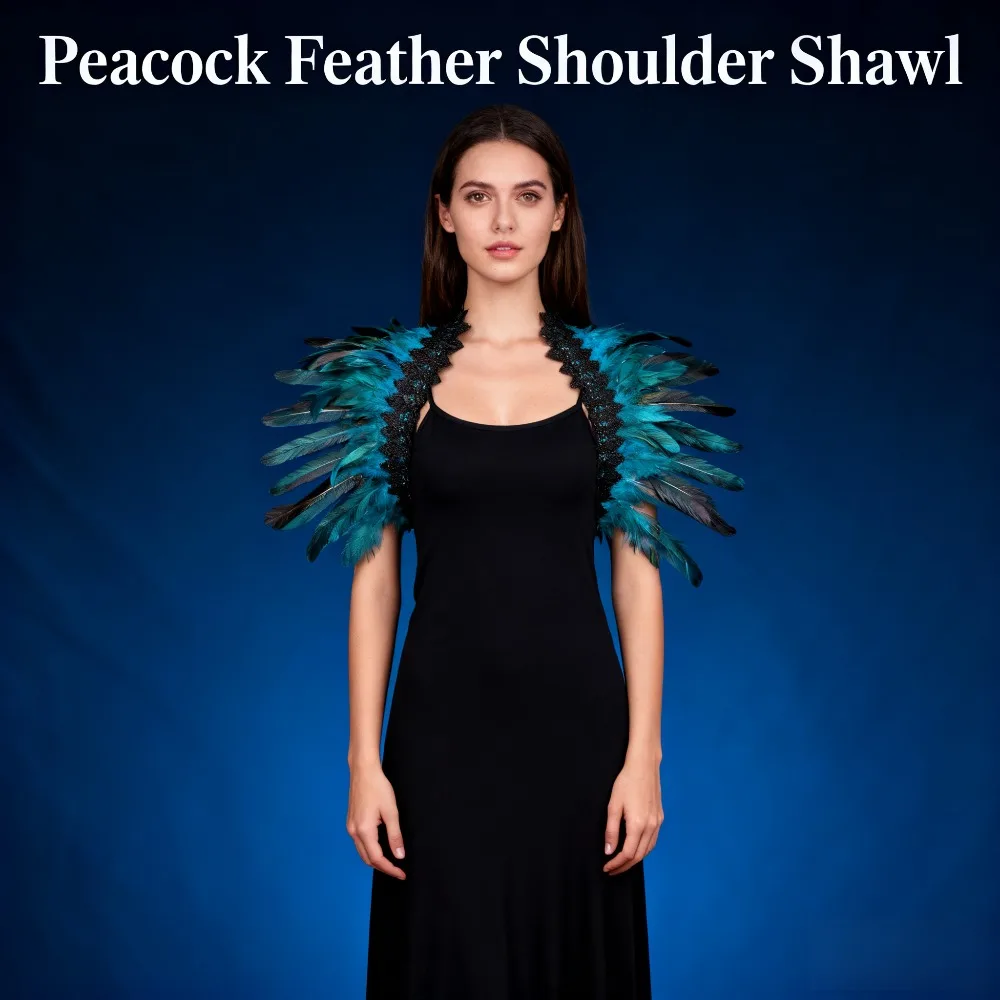 

Кружевная шаль с перьями, жилет, одежда, фестивальная вечеринка, маскарадные аксессуары