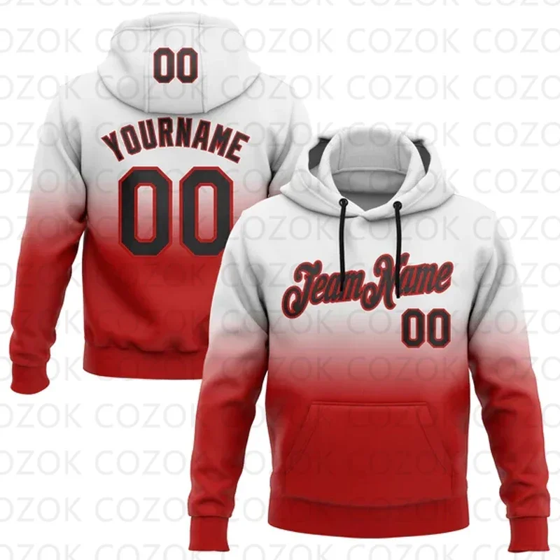 

Customized Hoodie White Red Color splicing Jersey 3D Printed Unisex Pullovers Hoodie Casual Sweatshirts