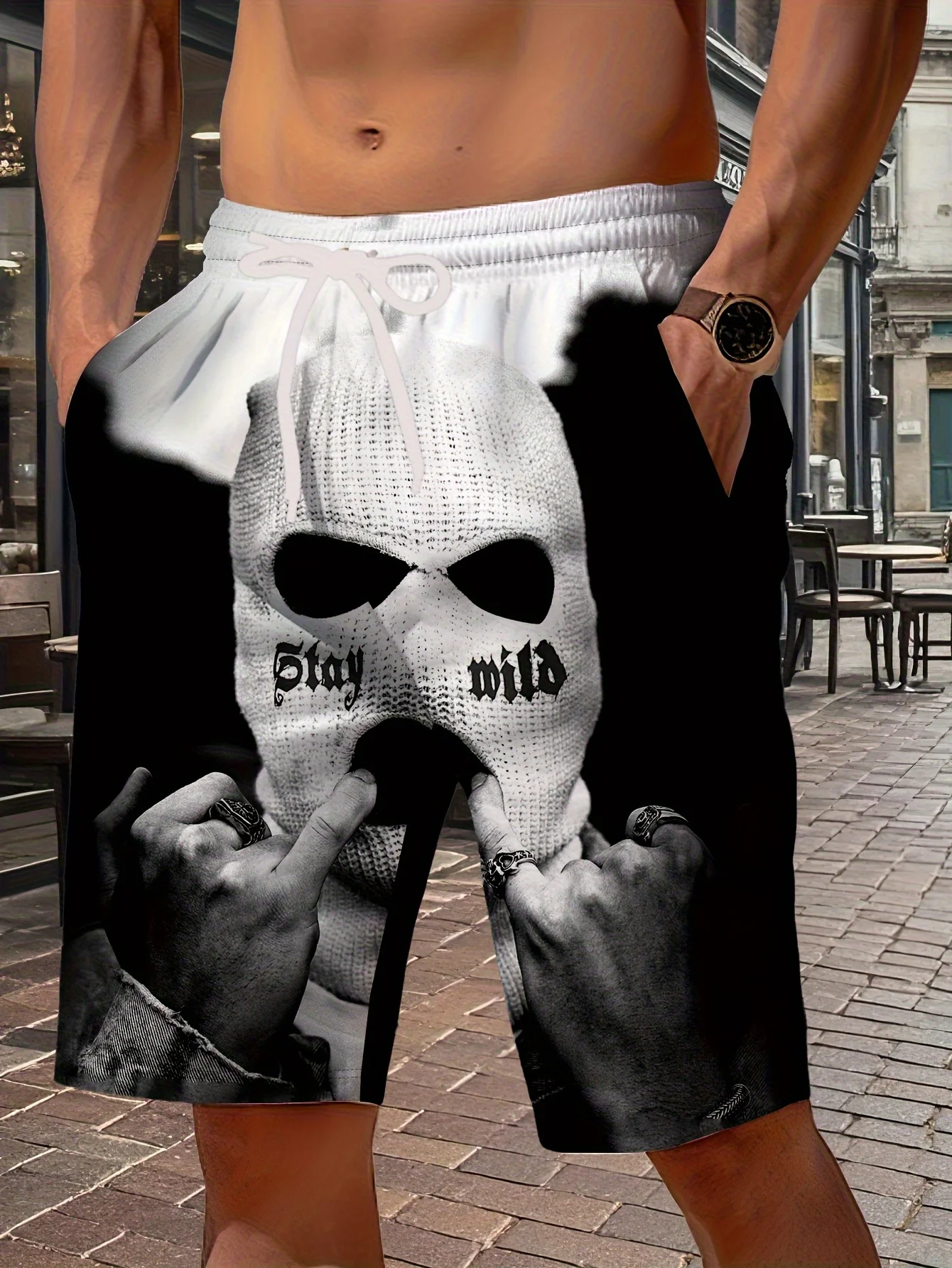 Men's Digital Printed Cool Comfortable Casual Summer Beach Shorts with Unique Pattern.