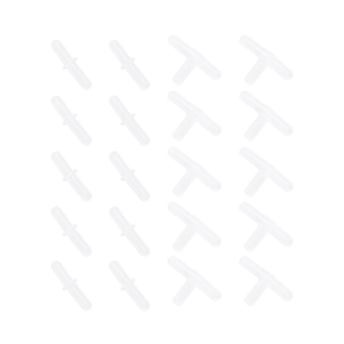 

40Pcs Aquarium Air Tube Connectors White Plastic 20 T Connector 20 Straight Connector Kit for Aquarium Tube Extension