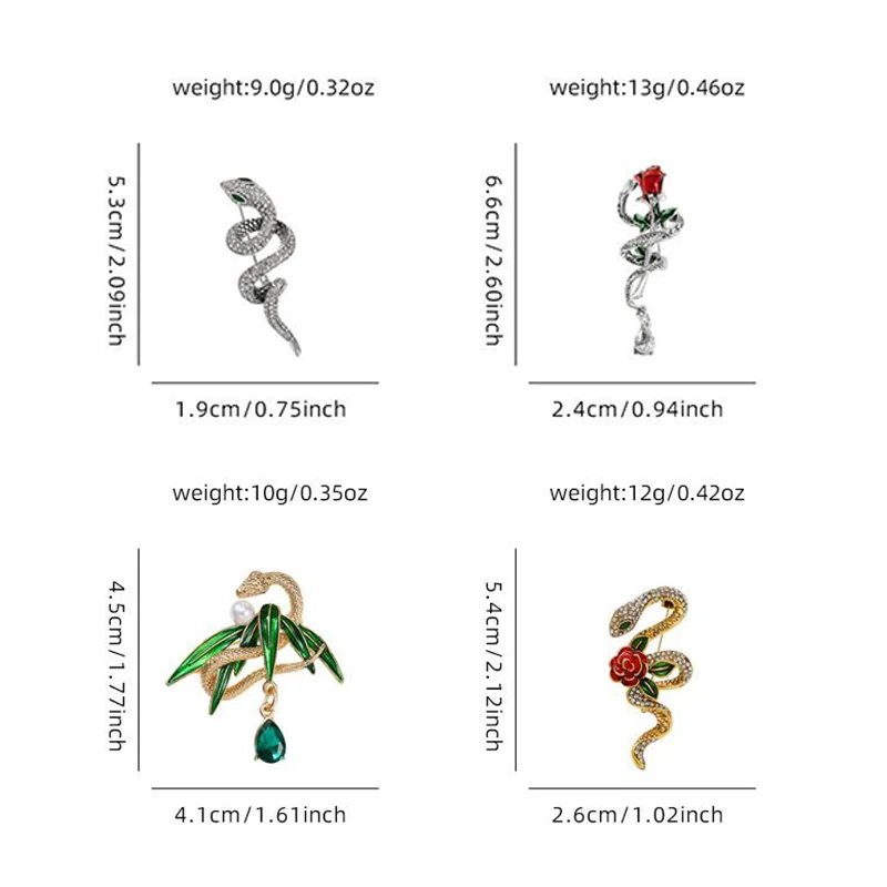 Vintage Small Snake Brooches Versatile Casual Zodiac Snake Lapel Pins  Elegant Phoenix Brid Brooches Clothing Accessories Gifts