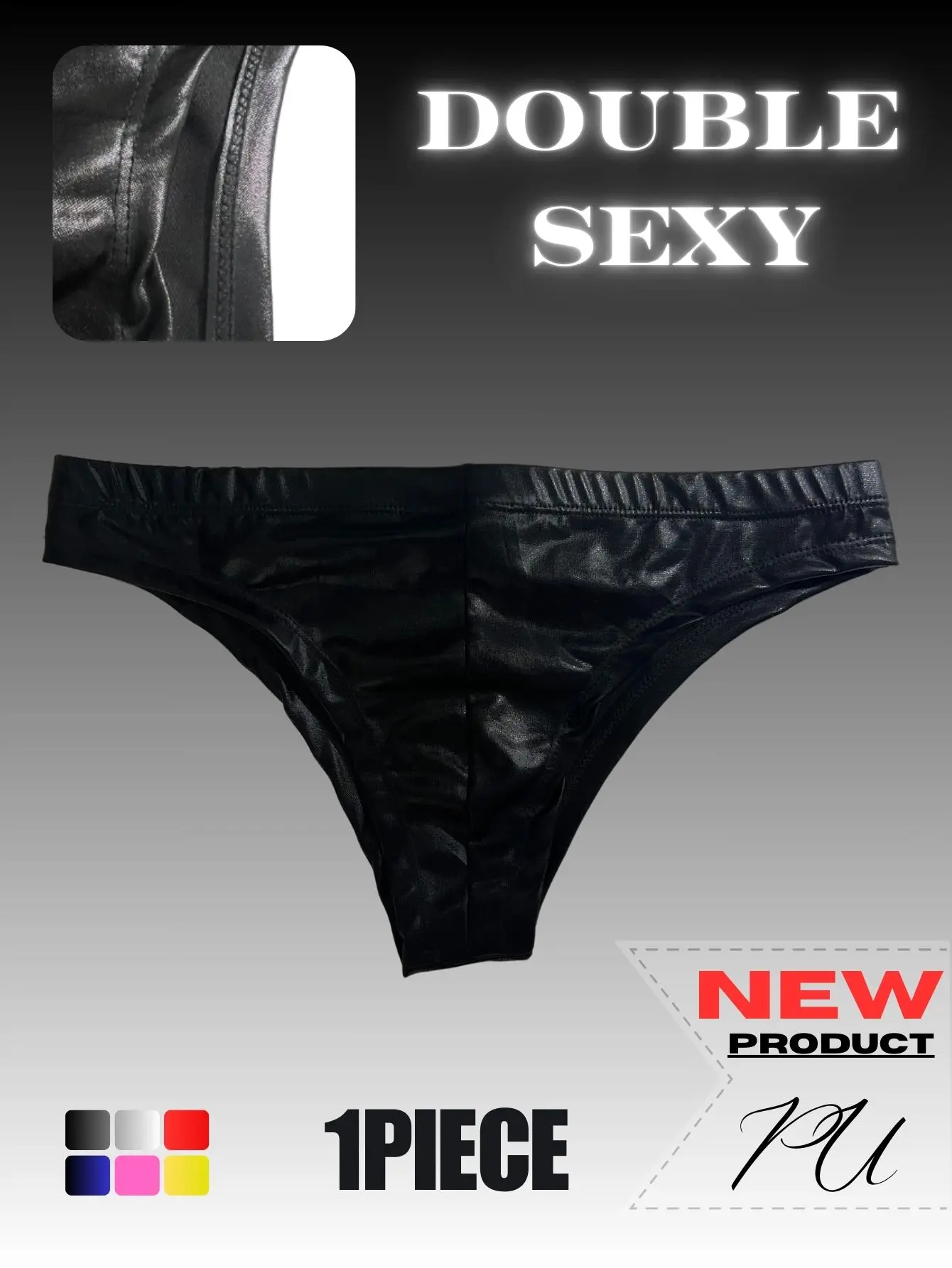 1Pc Men's PU Leather Triangle Underwear, Sexy Triangle Underwear, Boxing Fitness, Suitable for Costume Parties, Sweet Gift