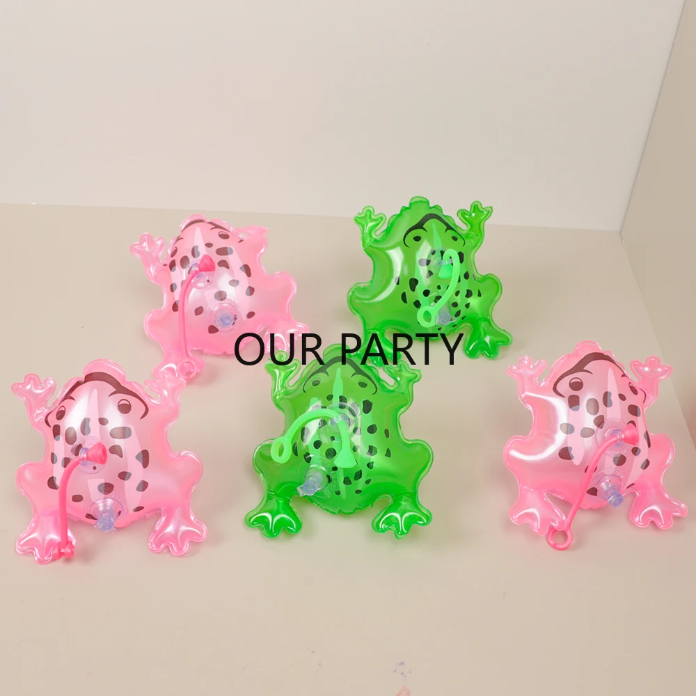 10Pcs Funny Mini Inflatable Frog Balloon Bath Toys for Kids Birthday Baby Shower Party Favors Pinata Fillers Kindergarten Gifts