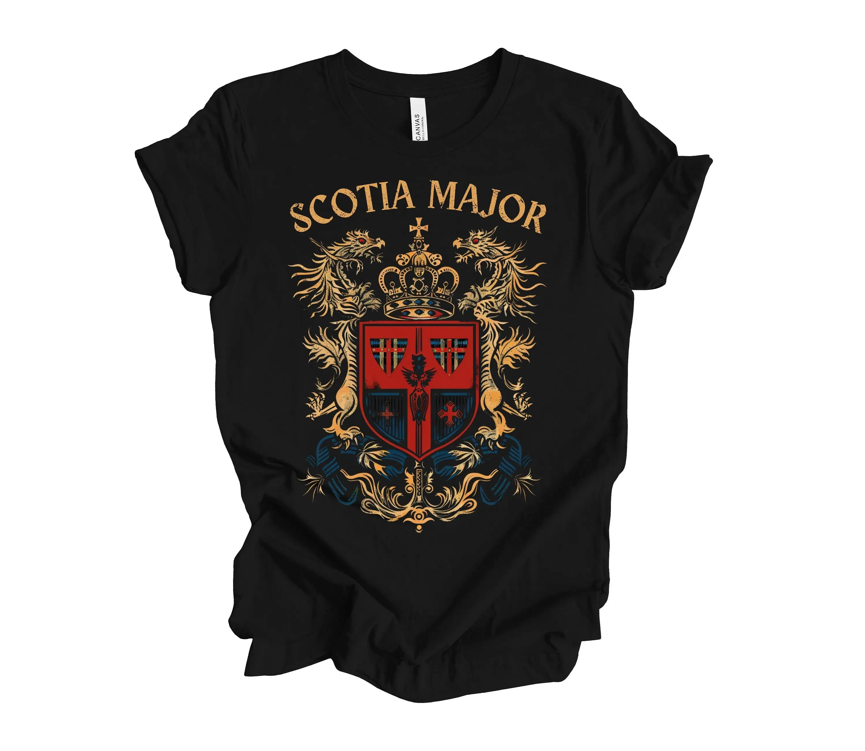 Scotland Coat of Arms T Shirt CresT Scotia Major Scotish Galic Travel Vacation