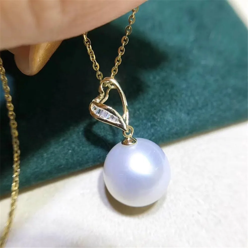 

DIY Pearl Accessories G18K Gold Pendant Empty Support Love Pearl Necklace Fit 9-13mm Round Beads G100