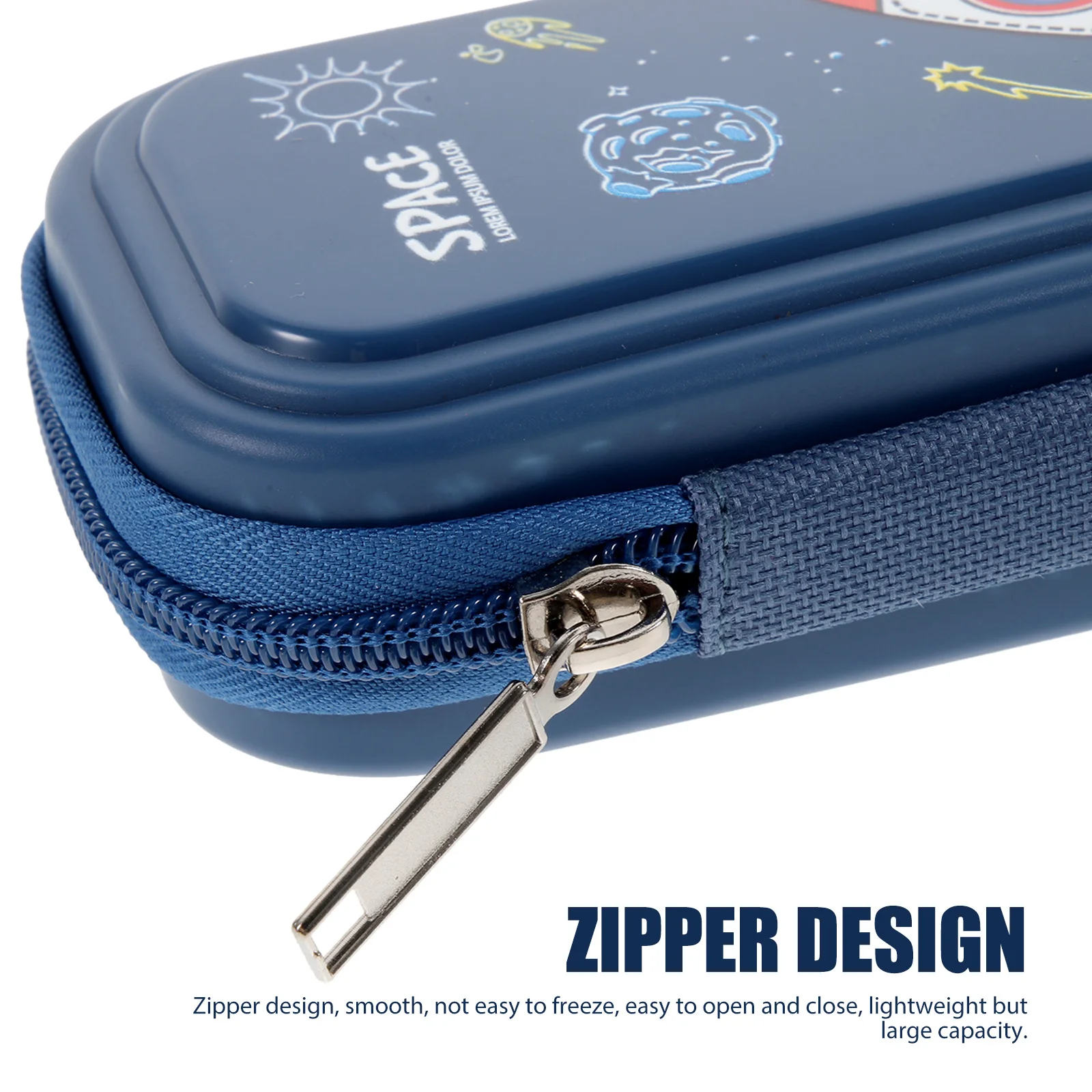 

3D Rocket Design Pencil Bag Extra Large Capacity Wear-Resistant Material Smooth Zipper Portable Stationery Holder for Students