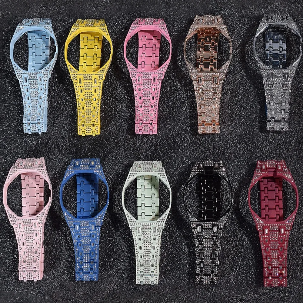 Zinc Alloy Strap for Swatch X AP Royal Pop Pocket Luxury Comfortable Metal Inlaid Diamond Modification Kit Band for Royal Pop