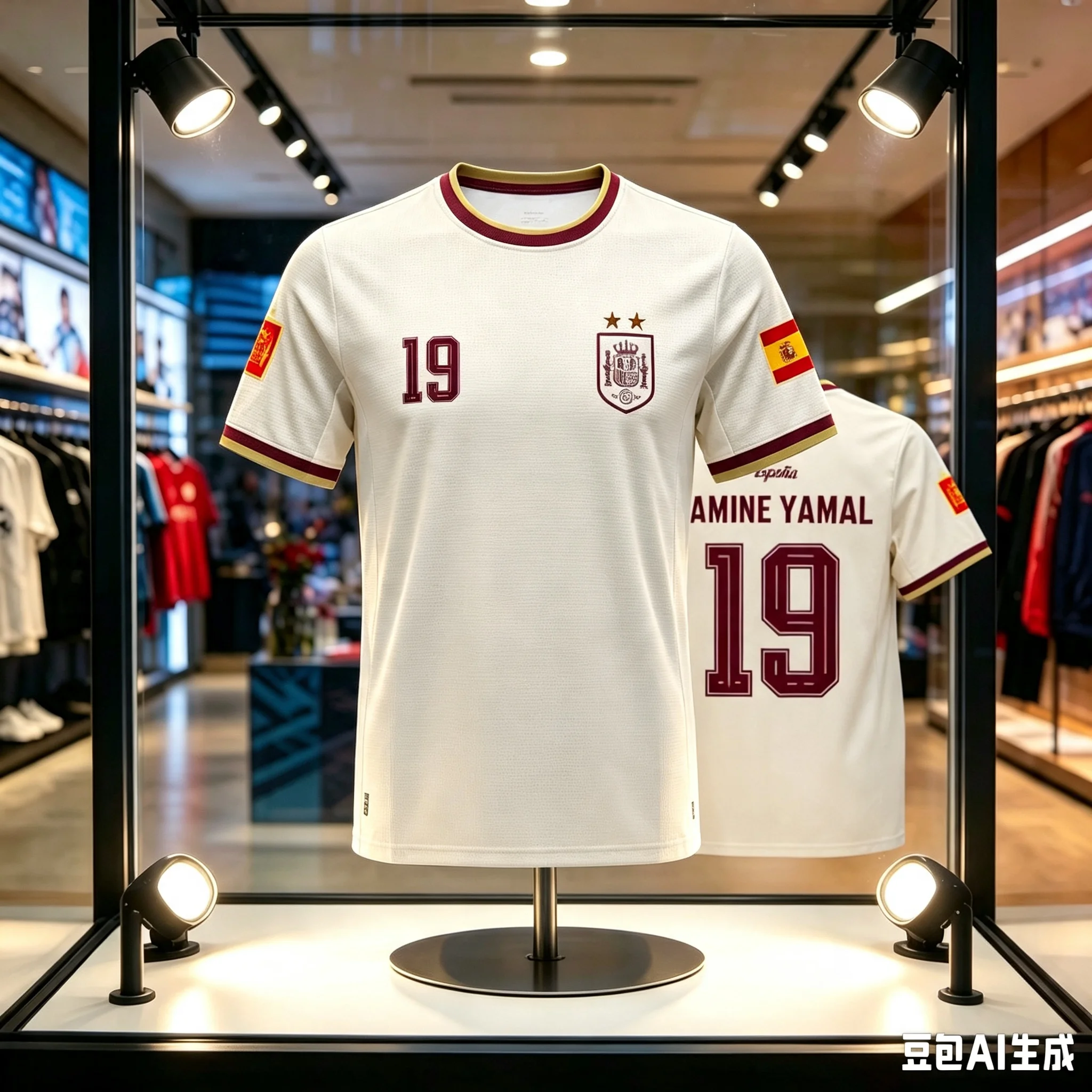 2026 Spanisches Team Spieler Yamal Champions 3D Fußball T-Shirt für Männer und Frauen, Atmungsaktives Schnelltrocknendes Kurzarm-T-Shirt – Detail 6