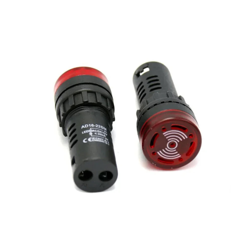 Electrical Equipment Flash Buzzer Business Industrial Sound Light Alarm AC DC12/24/220V Diameter 22mm Flash Buzzer Red