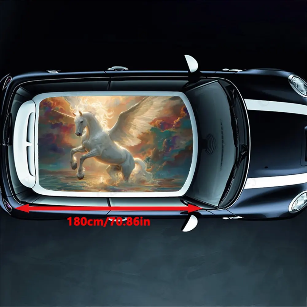 Pegasus with wings PVC material self-adhesive waterproof car roof sticker, paste firm and anti-ultraviolet, waterproof and scrat