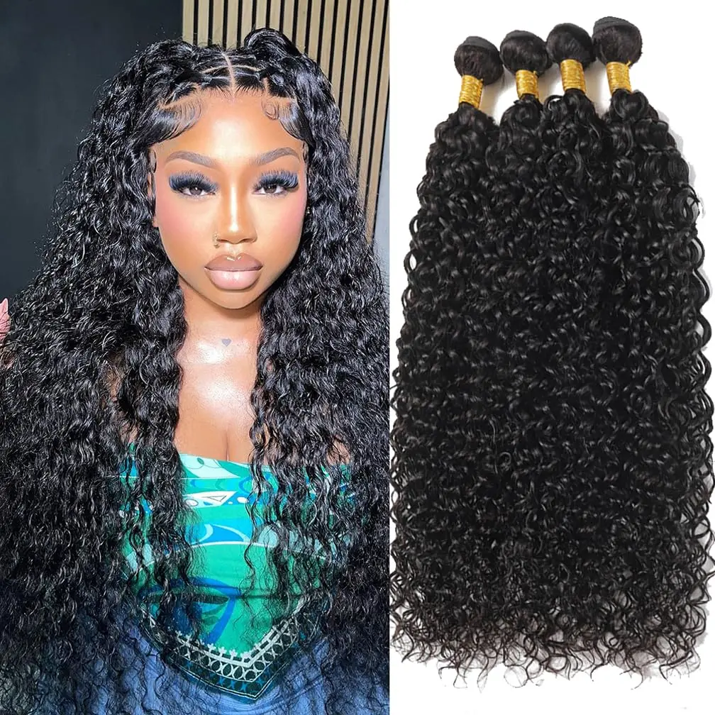 

Пучок бирманских человеческих волос Kinky Curly 1/3/4 Jerry Curly Bundles 100% необработанные 28 30-дюймовые натуральные волнистые наращивания с двойным утком