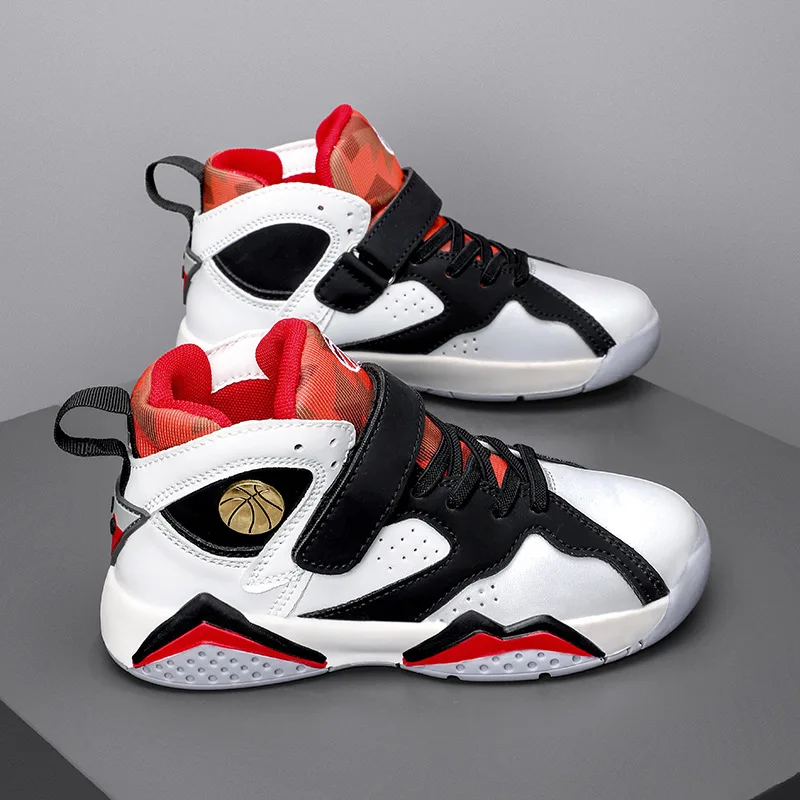 الأطفال الصيف تنفس الصبي المضادة للانزلاق أحذية رياضية كاجوال الفيلكرو طفل عالية أعلى حذاء كرة السلة الصبي عدم الانزلاق انتعاش احذية الجري