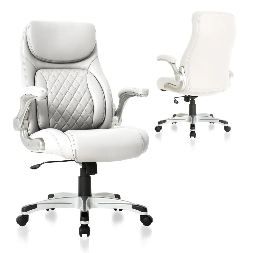 2024 New PU Leather Office Chair. Click5 Lumbar Support with FlipAdjust Armrests. Modern Executive Chair and Computer Desk Chair