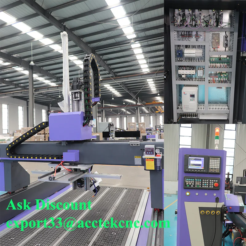 AccTek Low Table Woodworking Machinery Wood 4 Axis CNC Router 1325 ATC CNC Machine For Cabinet&door