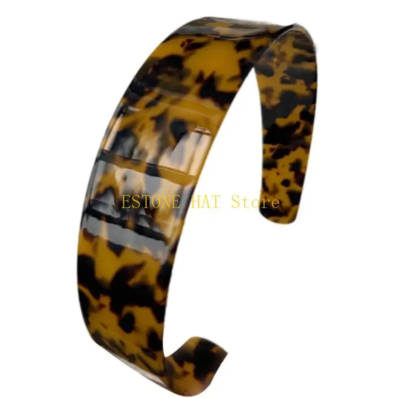 49MF Vintage Tortoiseshell Color and Shell White Wide Headband Comfortable Headpieces for Elegant Women's view 5