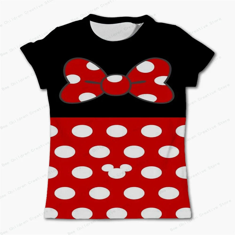 

Girls Clothes Disney Minnie Mouse Mickey Mouse Printed Summer Quick-dry Tops Tees Boys Clothes Party Fashion Breathable T-shirt
