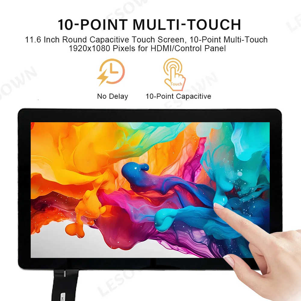 LESOWN 11.6 inch Monitor Panel FHD 1920x1080 300nits Plug & Play for Integrated Devices