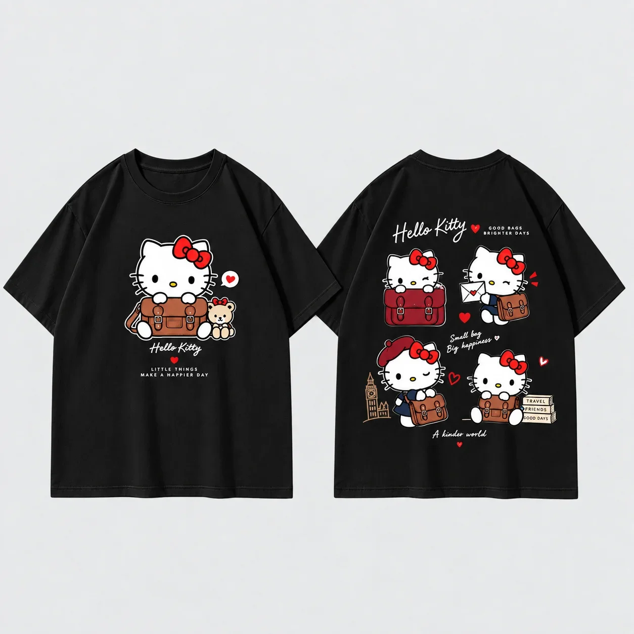 Unisex Men's Women's Sanrio Hello Kitty Kuromi My Melody Friends Graphic Print T Shirt White Kawaii Streetwear Short Sleeve Top