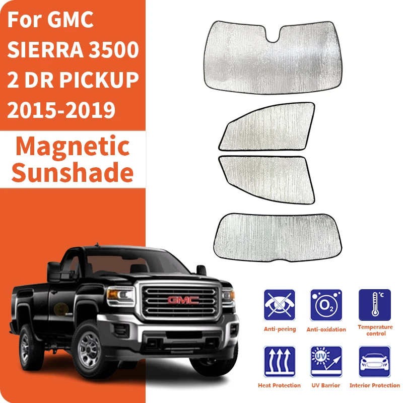 Custom Car Front and rear windshield Car Sun Window Visors Sunshade Covers Accessories For GMC SIERRA 3500 2 DR PICKUP 2015-2019