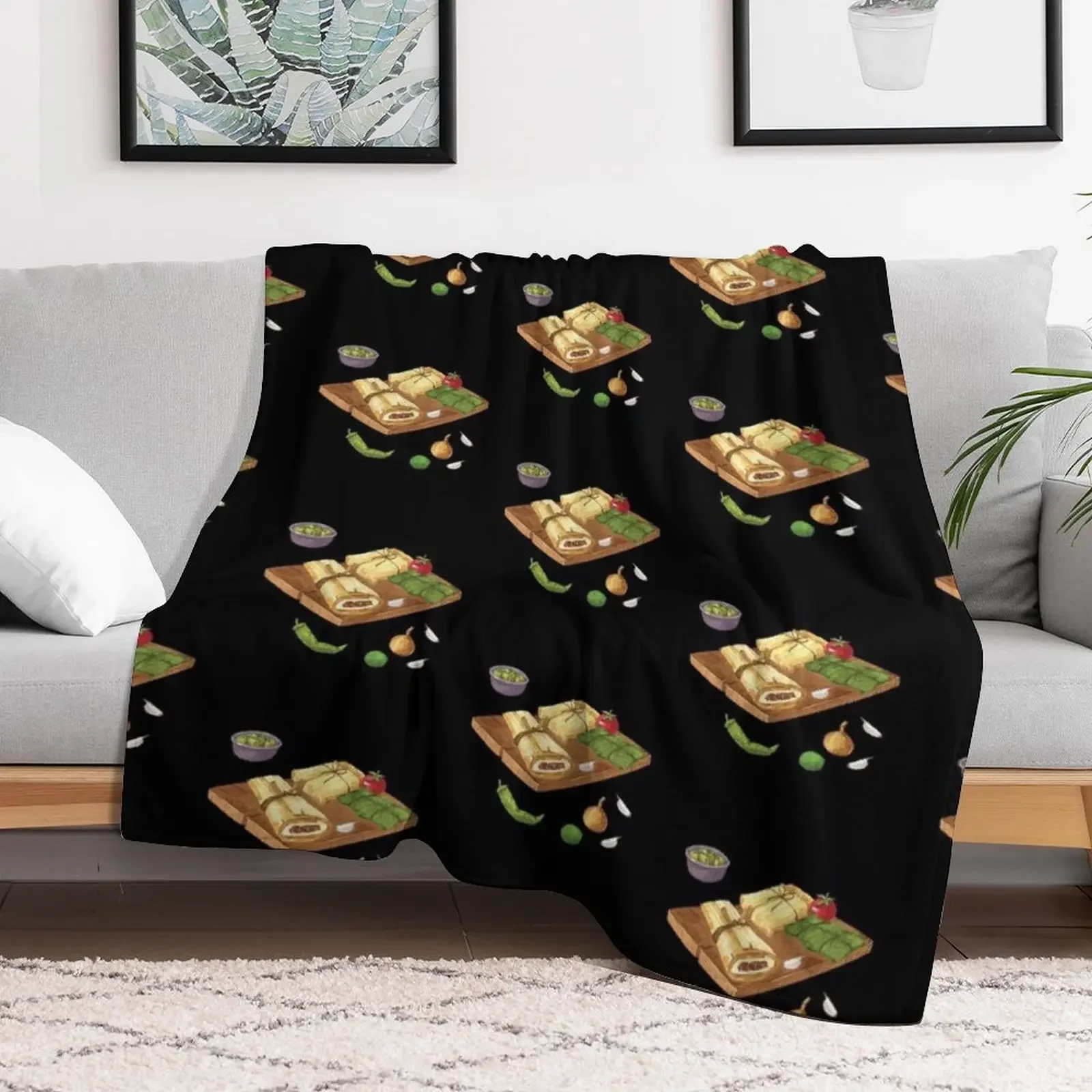 Tamales and Ingredients Throw Blanket