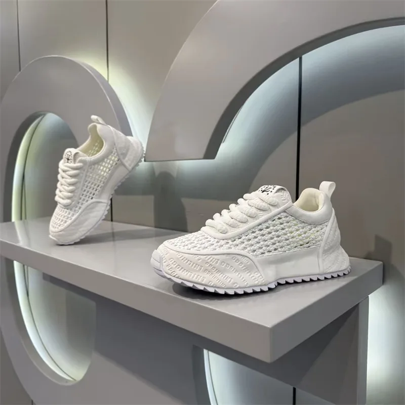 

Men's Cotton Chunky Sneakers Spring Summer Breathable Soft-soled Leather Casual Shoes Fashion Trend Men Vulcanized Shoes