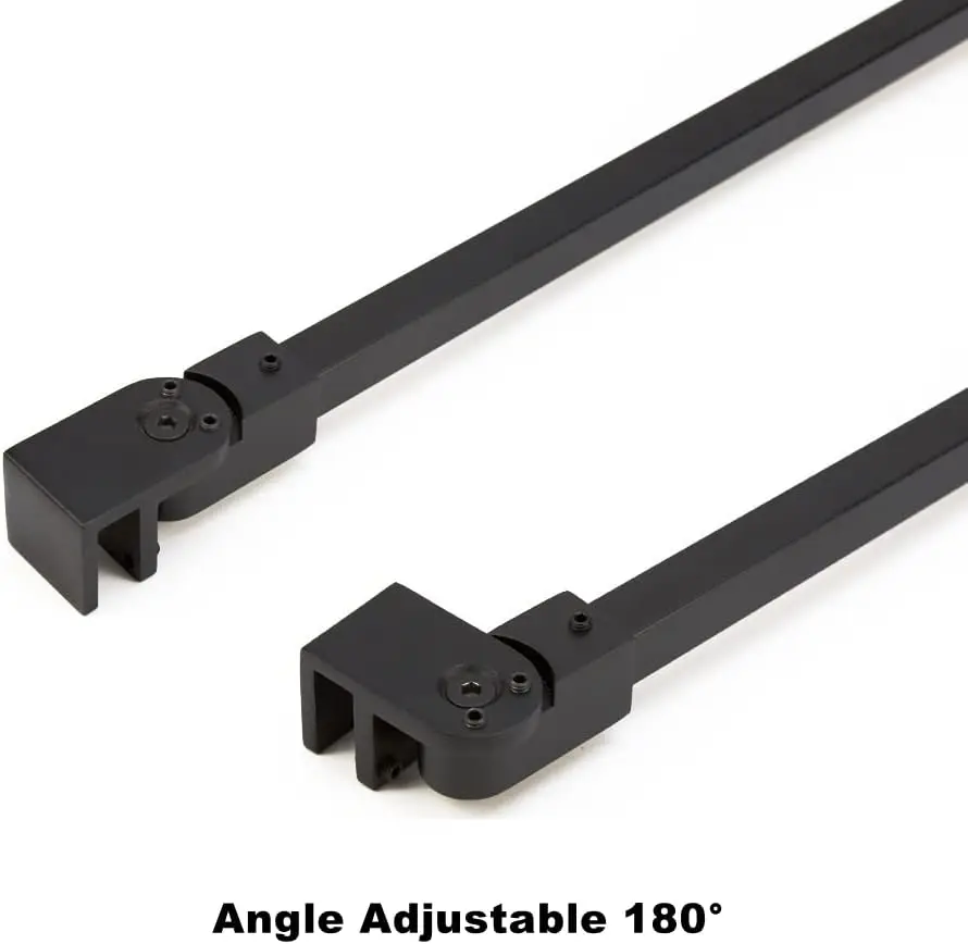 2Pcs Wall-To-Glass Shower Screen Angled Fixing Reforcement Bar Bracket Adjustable Joint Matt Black Polished