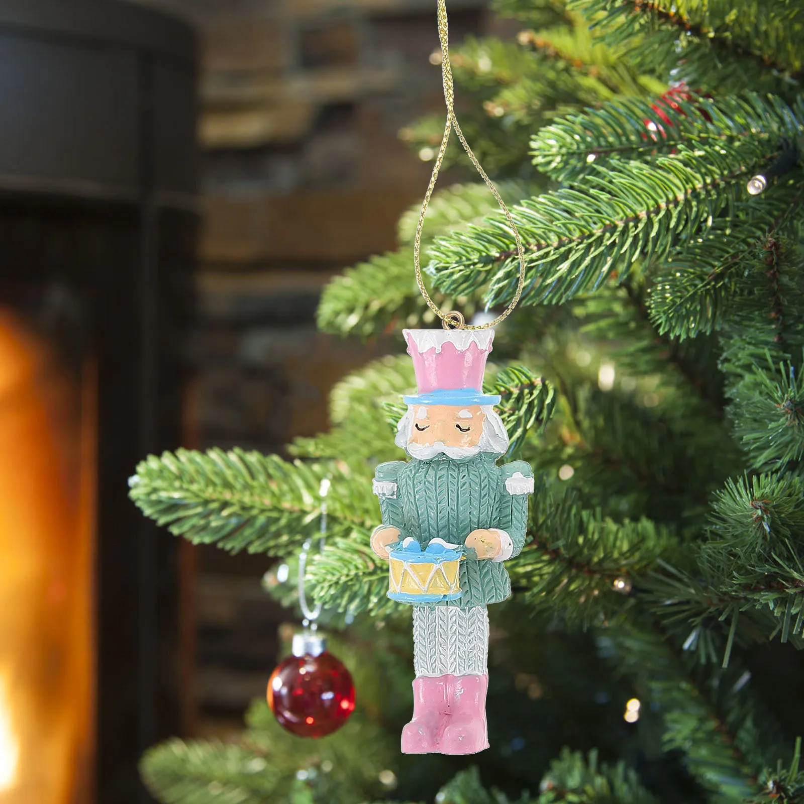 

4pcs Cute Nutcracker Puppet Figure Resin Hanging Ornament for Christmas Tree Decor Holiday Party Favor Gift Kids Joy