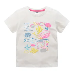 Zeebread New Arrival Hot Selling Animals Kids Tshirts Summer Baby Girls Clothes Short Sleeve Toddler Tees Tops Children Costume