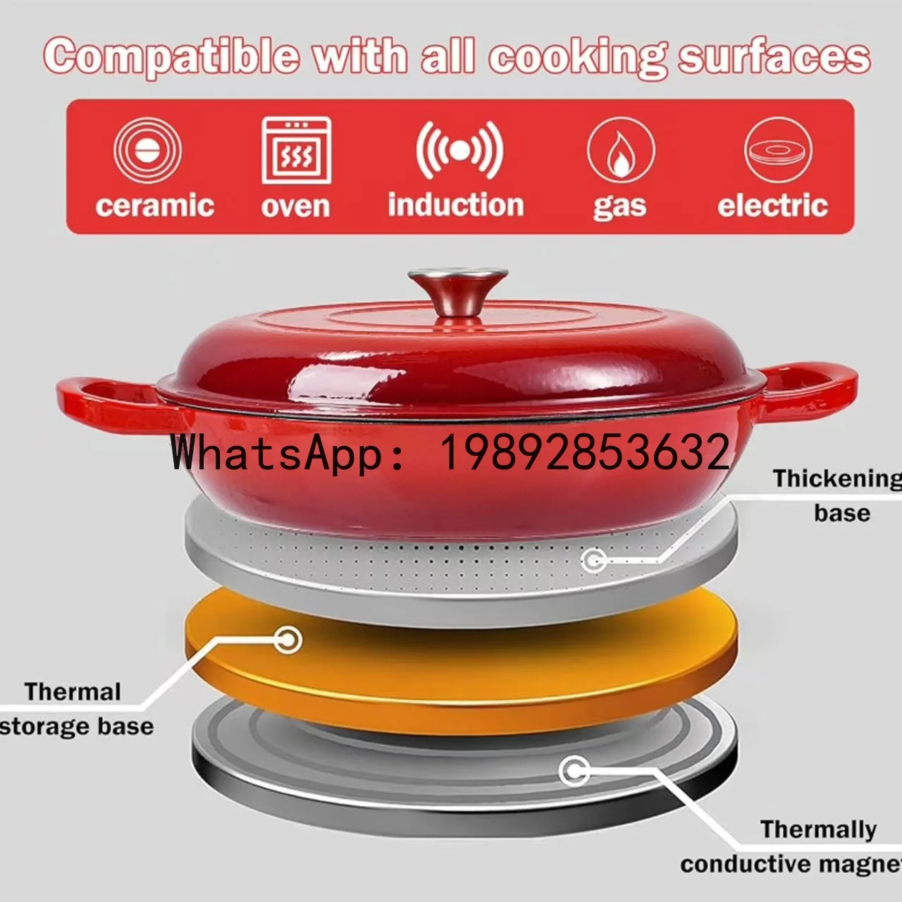 

X-21 30cm binaural enamel non-stick uncoated cast iron enamel soup pot