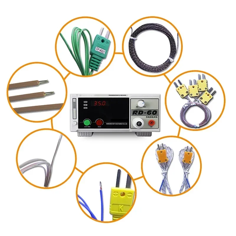 

RD-60A/60B Spot Welder Thermocouple Butt Welding Machine Precision Metal Wire Welding Temperature Line Probe Knotting 0.01-1MM