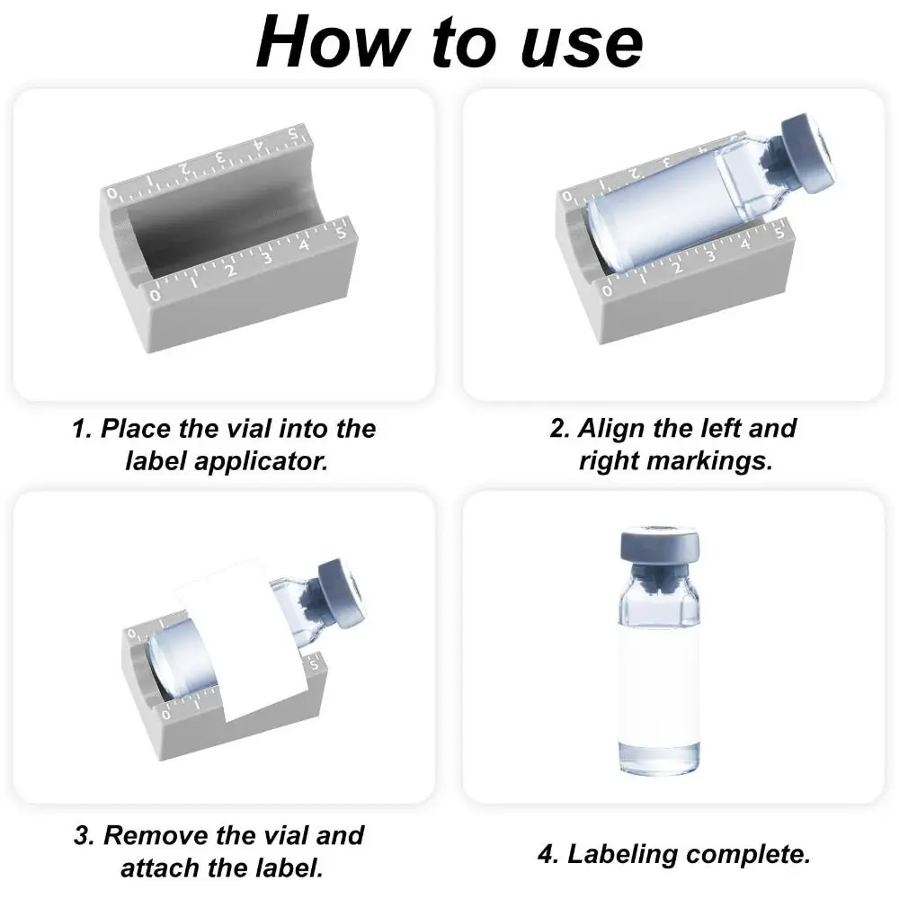 3ml 10ml Vial Label Applicator Precise Application Time-Saving Sticker Alignment Tool Easy Alignment Reusable Labeling Assistant