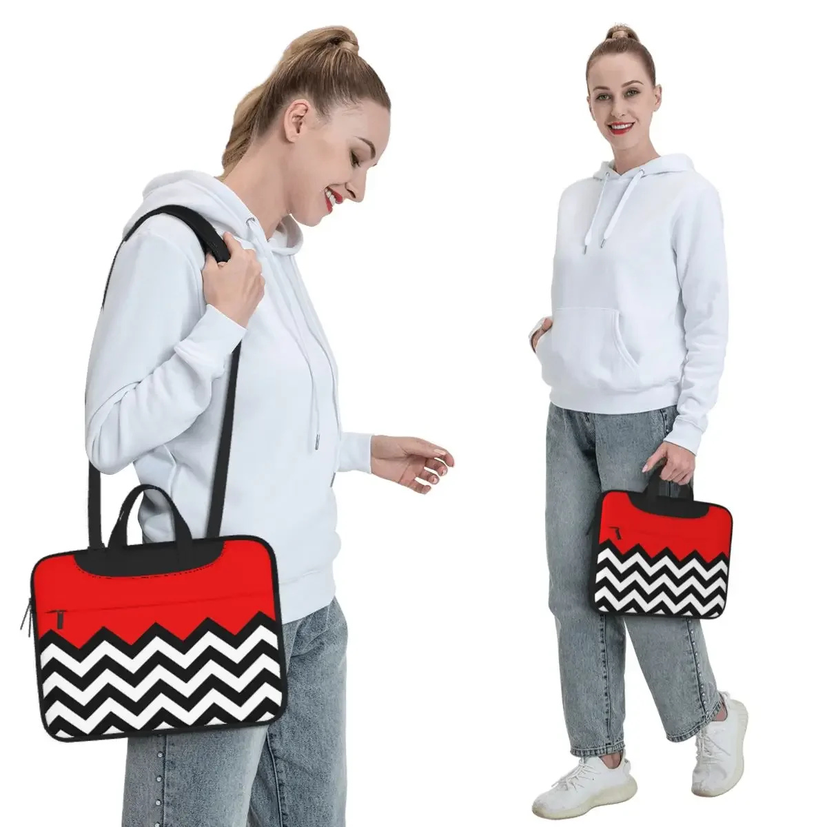 Twin Peaks Black Lodge Pattern Crossbody Laptop Bag Case Computer Bag Resistant Protective Notebook Pouch for Macbook Pro Lenovo
